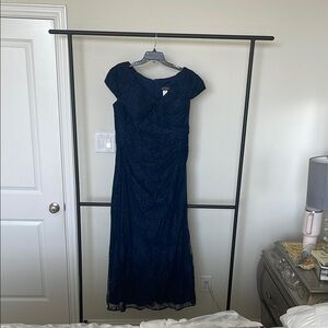 Elegant Navy Lace Dress